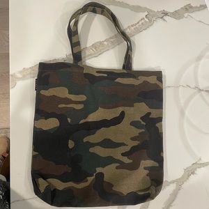 J Crew camo canvas shoulder tote or laptop bag